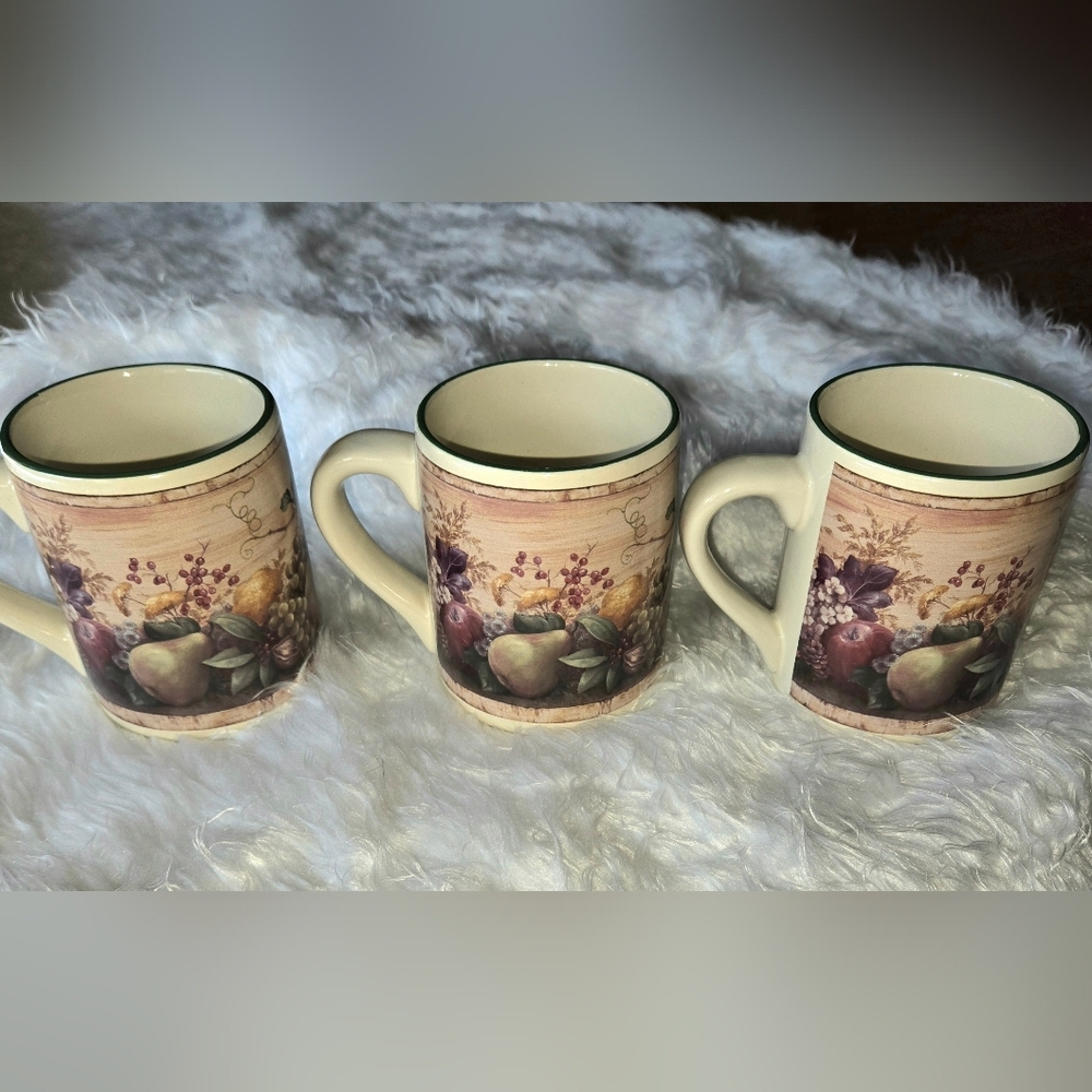 Pamela Gladding Certified International Fruit And Floral Mugs - Set Of 3 Mugs - Picture 2 of 4